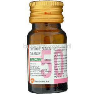 Eltroxin, Levothyroxine Sodium, 50 mcg Tablet