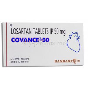 Covance, Losartan Potassium Tablet covance 50 (Ranbaxy)  Box