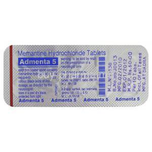 Admenta, Memantine 5 Mg Packaging