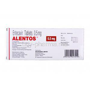 Alentos, Generic Baraclude, Entecavir 0.5mg Box Information