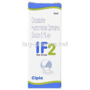 IF2, Olopatadine Hydrochloride 0.1% W/v 5 Ml Ophthalmic Solution Eye Drops (Cipla) Box