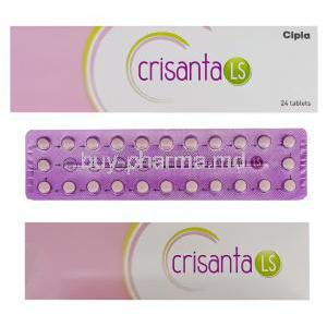 Crisanta, Generic  Yasmin, Drospirenone  3 mg Ethinyl  Estradiol 0.03 mg Box and Tablet