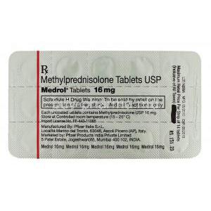 Medrol, Methylprednisolone 16 mg packaging