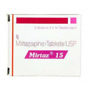 Mirtaz, Mirtazapine 15mg box