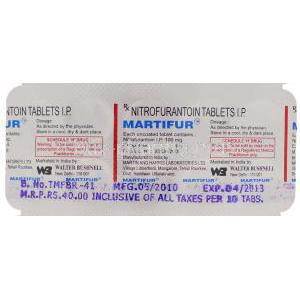 Martifur, Nitrofurantoin Tablet Packaging