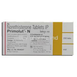 Primolut N, Norethisterone 5 mg Zydus healthcare