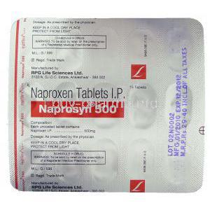 Naprosyn, Naproxen 500 mg packaging information