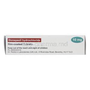 Donepezil Hydrochloride, Generic Aricept, Donepezil HCl 10mg Box Manufacturer DrReddys