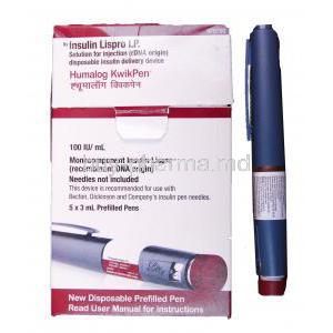 Humalog KwikPen 5 x 3ml Prefilled Pens, Insulin Lispro I.P. 100IU per ml