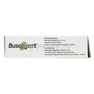 BUSCOGAST, Hyoscine Butylbromide 10mg Box Manufacturer