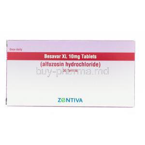 Besavar XL, Generic Uroxatral, Alfuzosin Hydrochloride 10mg Sustained Release Box