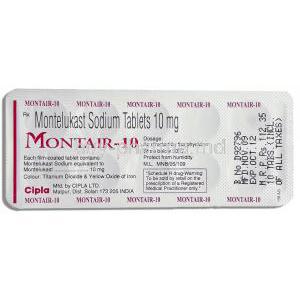 Montair-plus, Montelukast Sodium 10 Mg Tablet (Aronex Life Science )