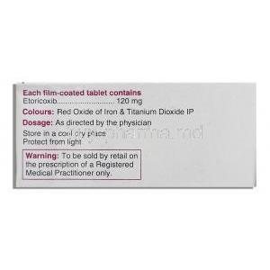 Etozox, Etoricoxib 120 mg composition