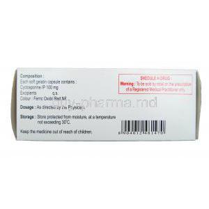 Oncyclo 100, Generic Neoral, Cyclosporine 100mg Box Information