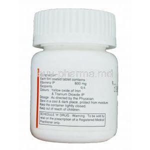 Efcure, Generic Efavir, Efavirenz 600mg Bottle Information