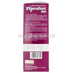 Fiprofort Spray, Generic Frontline Spray, Fipronil 0.25% per ml 250ml Box Information 2