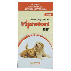 Fiprofort Spray, Generic Frontline Spray, Fipronil 0.25% per ml 100ml Box