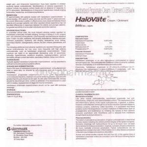 Halovate, Halobetasol  Propionate Cream information sheet 1