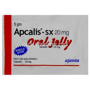 Apcalis-SX, Tadalafil 20 mg 5 gm Oral Jelly Front