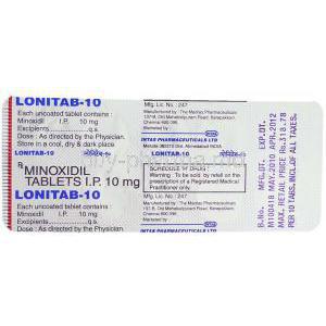 Lonitab, Minoxidil 10 Mg Packaging