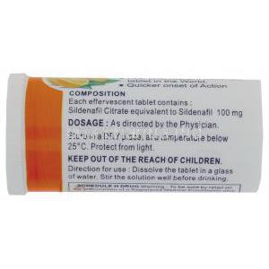 Kamagra Sildenafil Citrate Effervescent 100 mg Tablet Composition