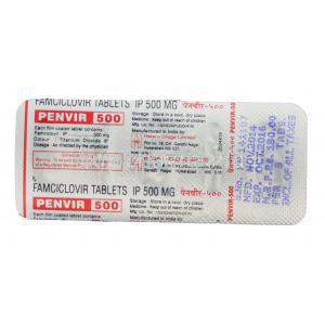 Penvir 500, Generic Famvir, Famciclovir 500mg Tablet Strip Information