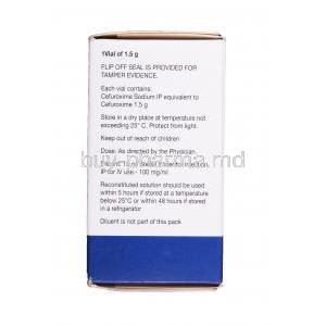 Supacef, Cefuroxime Injection Vial 1.5g Box Information