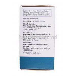 Supacef, Cefuroxime Injection Vial 750mg Box Manufacturer GSK