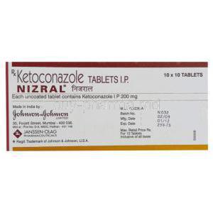 Nizral, Ketoconazole 200 Mg Tablet (Janssen-Cilag) Box