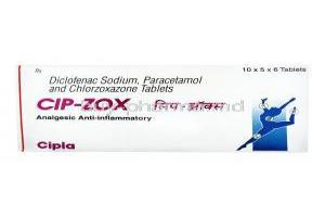 Cip-Zox, Chlorzoxazone/ Diclofenac/ Paracetamol