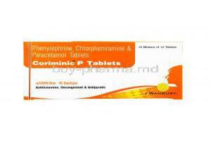 Coriminic P, Chlorpheniramine/ Paracetamol/ Phenylephrine