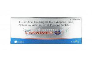 Carnimed Plus, L-Carnitine/ Co-Enzyme Q10/ Lycopene/ Zinc/ Selenium/ Astaxanthin/ Piperine