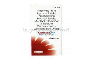 Ocurest Plus Eye Drop, Camphor/ Menthol/ Phenylephrine/ Carboxymethylcellulose/ Naphazoline
