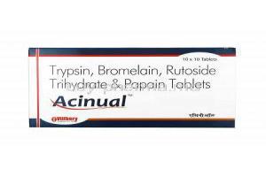 Acinual, Bromelain/ Trypsin/ Rutoside Trihydrate/ Papain