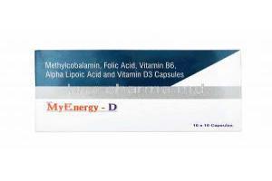 MY Energy D, Methylcobalamin/ Folic Acid/ Vitamin B6/ Alpha Lipoic Acid/ Vitamin D3