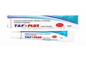 Taf Plus Cream, Clobetasol/ Ofloxacin/ Ornidazole/ Terbinafine