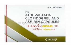 Clavix Gold, Aspirin low strength/ Atorvastatin/ Clopidogrel