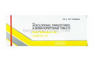 Hifenac-D, Aceclofenac/ Paracetamol/ Serratiopeptidase