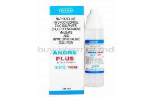 Andre Plus Eye Drop, Naphazoline/ Chlorpheniramine/ Hydroxypropylmethylcellulose/ Zinc