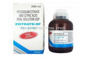 Potrate-SF Oral Solution, Potassium Citrate Monohydrate/ Citric Acid Monohydrate