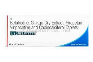 B Citam, Betahistine/ Ginkgo Biloba/ Piracetam/ Vinpocetine/ Vitamin D3