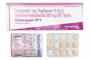 Glimser-P, Glimepiride/ Metformine/ Pioglitazone