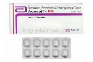 Acevah-PS, Aceclofenac/ Paracetamol/ Serratiopeptidase
