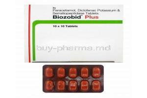Biozobid Plus, Diclofenac/ Paracetamol/ Serratiopeptidase