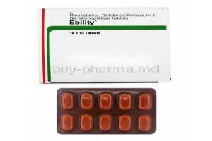 Ebility, Diclofenac/ Paracetamol/ Serratiopeptidase
