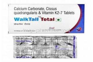 Walktall Total,  Calcium Carbonate/ Cissus Quadrangularis/ Vitamin K2-7