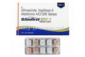 Glimfirst MV, Glimepiride/ Metformin/ Voglibose