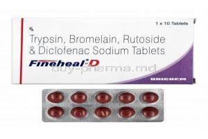 Fineheal-D, Trypsin/ Bromelain/ Rutoside/ Diclofenac