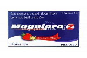 Magnipro Z Sachet Strawberry Vanilla Flavour, Saccharomyces Boulardii/ Lactic Acid Bacillus/ Zinc