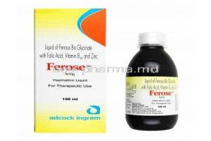 Ferose Liquid, Iron/ Folic Acid/ Vitamin B12/ Zinc